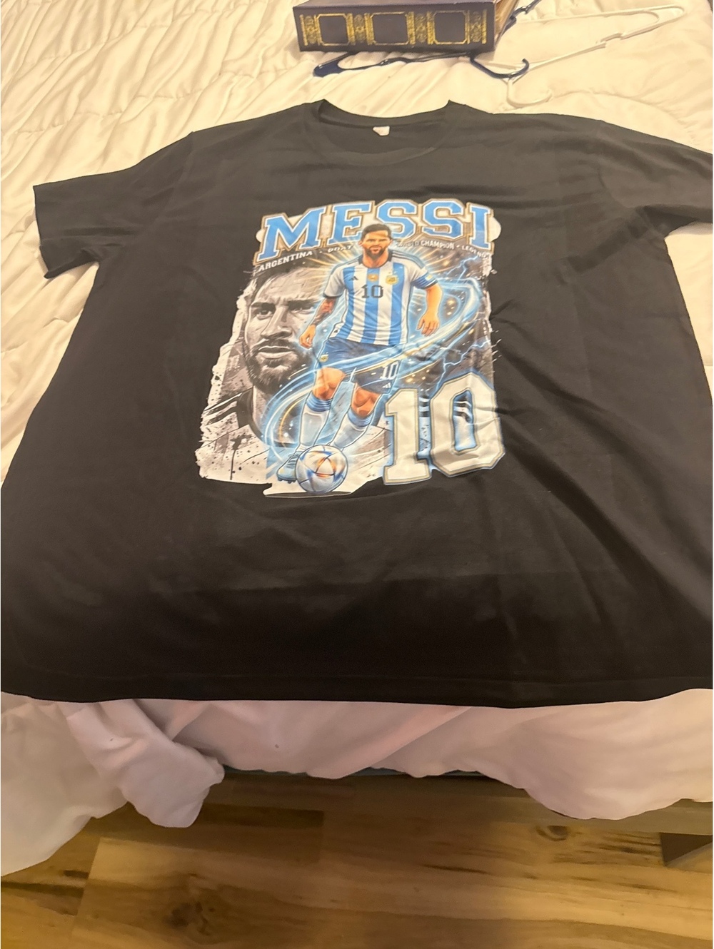 Men's XL Black Lionel Messi Graphic T-Shirt
